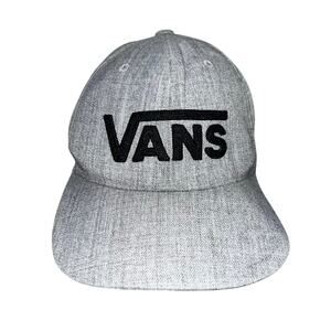 Vans Heather Grey Black Letter Logo Snap Back Adjustable Baseball Hat